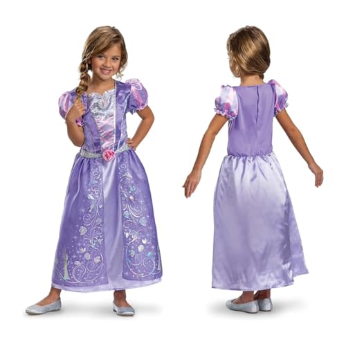 DISGUISE Disney 100th Jubiläum Rapunzel Classic verrücktes Kleid. Verfügt über EIN glitzerndes Oberteil und einen Rock in Platin, Size 7-8 Jahr von Disguise