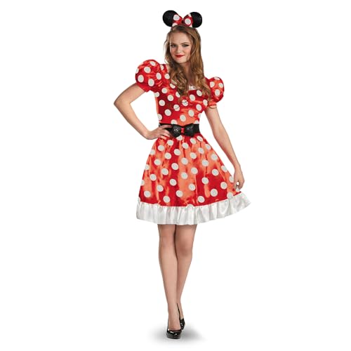 DISGUISE Disney Minnie Mouse Klassisches Kostüm, Kleid mit Gürtel & Stirnband, Größe 36-38 von Disguise