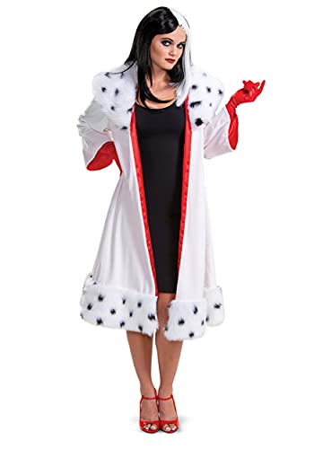 Disguise 101 Dalmatiner Animiertes Cruella-Kostüm für Damen, Weiss/opulenter Garten, XL von DISGUISE