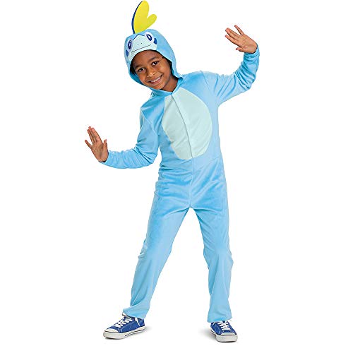 Disguise 116449G-V2-20L Pokemon Hooded Jumpsuit for Kids Fancy Dress Costume, Multi von Disguise