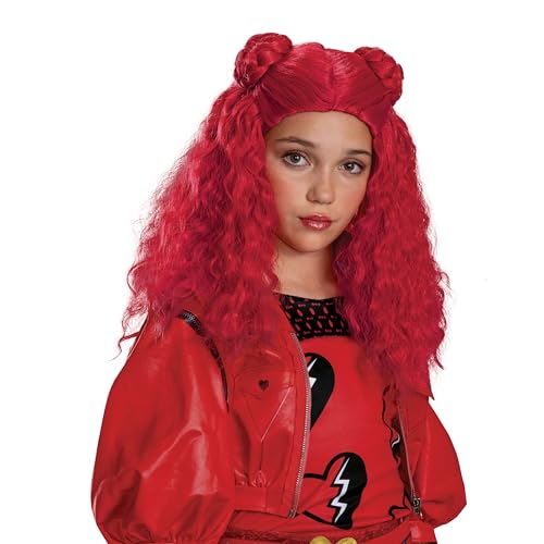 Disguise 125539-20L Red Costume, One Size Child Fancy Dress Wig, Descendants von Disguise