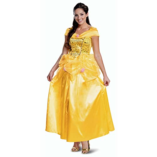 Disney Offizielles Classic Belle Kostüm für Erwachsene, Frauen Prinzessin Kleid Damen Die Schöne und das Biest Halloween Karneval Verkleidung, Größe M von Disguise