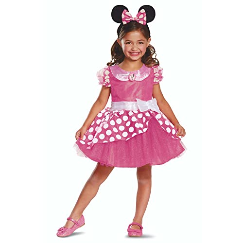 Disney Offizielles Premium Minnie Mouse Kostüm Kinder Rosa Maus Kostüm Mädchen Minnie Mouse Kleid Mädchen Faschingskostüme fur Kinder Karneval Halloween Geburtstag Größ S von Disguise