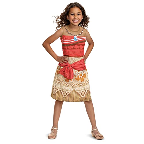 Disney Offizielles Classic Prinzessin Vaiana Kostüm Mädchen, Maui Kostüm Kinder, Moana Kostüm Kleid, Karneval Faschingskostüm für Mädchen Geburstag S von Disguise