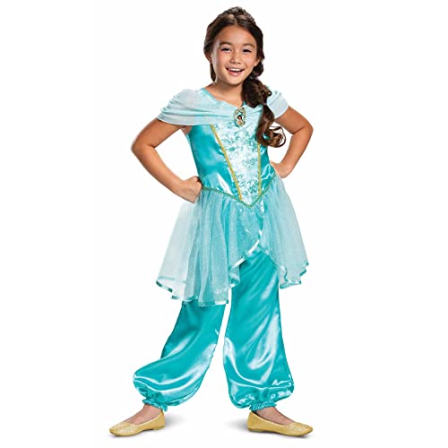 Disney Offizielles Deluxe Aladdin Jasmin Kostüm Kinder, Faschingskostüme für Kinder, Größe S von Disguise