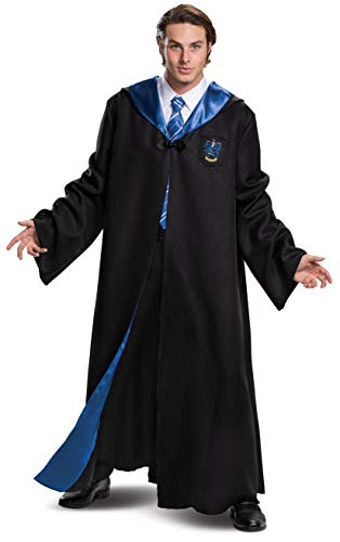 Disguise 107999D Harry Potter, Deluxe Zauberwelt Hogwarts-Haus-Themen-Roben für Erwachsene, Kostümzubehör, Ravenclaw-Oberbekleidung, einfarbig, Schwarz und Blau, Größe XL (42–46) von Disguise