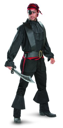 Disguise Kaleidoscope Buccaneer Mens Adult Costume, Black/Grey, X-Large/42-46 von Disguise