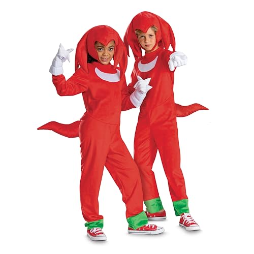 Disguise Knuckles Movie Deluxe S Kostüm für Kinder, Rot, Cartoon, Unisex, Halloween von Disguise