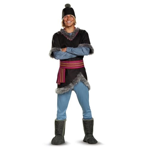 Kristoff Kostüm für Erwachsene Disney Frozen Herren Charakter Outfit Tunika mit Hut, Gürtel und Hose und Stiefelüberzieher Tween Größe (14-16) von Disguise