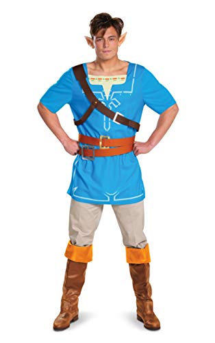 Disguise Link Men, Official Zelda Costume Tunic and Ears Outfit from Breath of The Wild, Multicolored, Medium (38-40) von Disguise