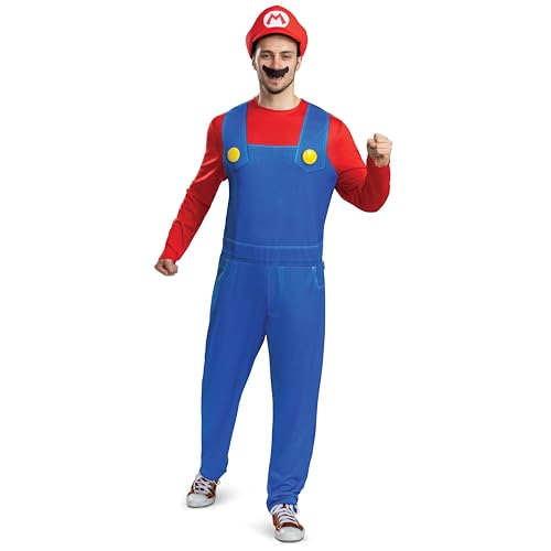 Disguise Mario Erwachsenenkostüm, offizielles Super Mario Bros Elevated Classic Erwachsenenkostüm, Größe Erwachsene XS/S Disguise Mario Erwachsenenkostüm, offizielles Super Mario Bros Elevated Classic Erwachsenenkostüm, Größe Erwachsene XS/S von Disguise