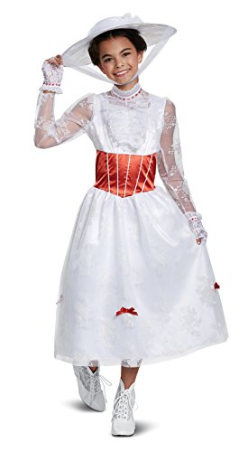 Disguise Mary Poppins Deluxe Child Costume, White, Large/(10-12) von Disguise