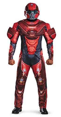 Disguise Men's Halo Spartan Muscle Costume, Red, Medium von Disguise