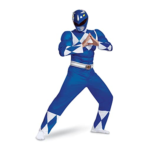 DISGUISE 79731D Offizielle Deluxe Blue Power Rangers Superhelden-Kostüme, Größe L, XL von Disguise