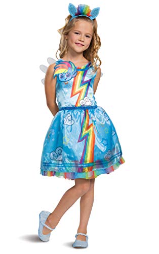 Disguise My Little Pony Rainbow Dash Classic Girls Costume, Blue & Rainbow, Medium (7-8) von Disguise