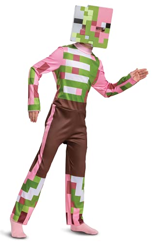 Disguise Official Classic Zombie Pigman Minecraft Costume Kids, Christmas Halloween Costumes For Kids Fancy Dress Up Outfit Size M von Disguise