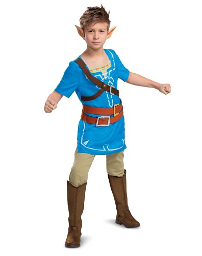 Disguise Offizielles Legend of Zelda Kostüm Link Kinder Blau, Link Zelda Kostüm, Cosplay Zelda Jungen Kostüm Karneval Fasching Geburtstag Party Weihnachten L von Disguise