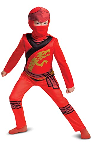 Disguise Offizielles Lego Ninjago Kostüm Kinder Jungen, Ausgefallenes Ninja-kostüm Für Kinder Und Jungen, Halloween-ninjago-kostüm Für Kinder, Jungen, Kai, Rot von Disguise