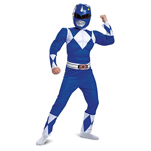 Disguise Disney Official Power Rangers Kostüm Kinder, Power Rangers Kostüm, Power Rangers Kostüm Kinder Blau, Powerrangerkostum Kinder von Disguise