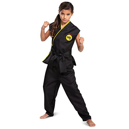 Disguise Offizielles Premium-Cobra-Kai-Kostüm für Kinder, Karate-Kind-Kostüm, Karate-Anzug, Verkleidungsoutfit für Kinder, World Book Day-Kostüme für Jungen, M, Black/White von Disguise