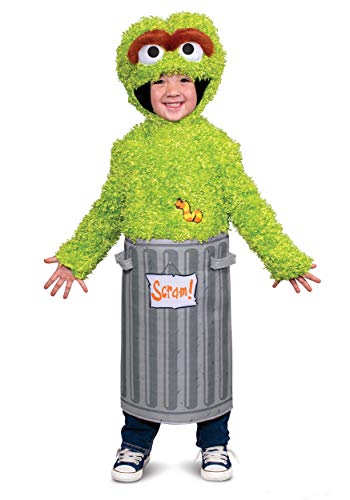 Disguise Oscar the Grouch Kostüm, offizielle Kleinkindgröße, Sesamstraßen-Oscar-Kostüm, 12/18 Monate von Disguise