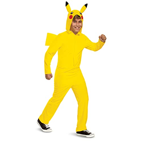 Disguise Pikachu Costume for Kids, Official Pokemon Costume Hooded Jumpsuit, Child Size Medium (7-8) von Disguise