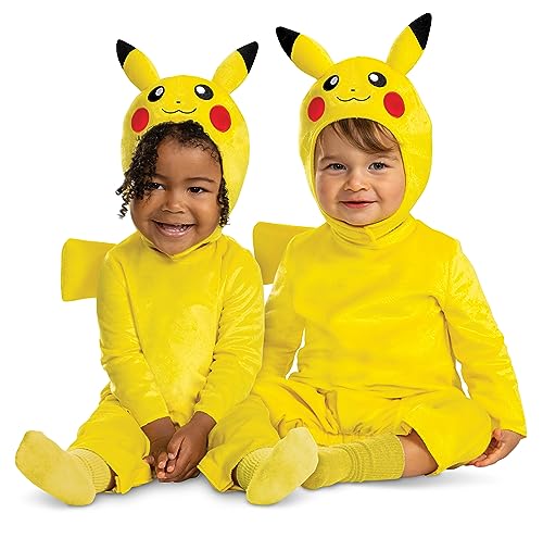 Disguise Pikachu Kostüm Strampler Offizielles Pokemon Kleinkind Outfit und Kopfbedeckung Größe (12-18 Monate) von Disguise