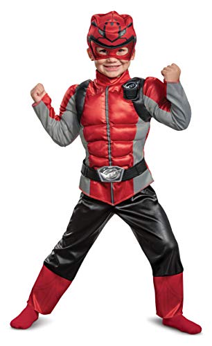 Disguise Offizielles Power Ranger Kostüm Kinder Rot Kleinkind Kostüme Karneval Power Rangers Faschingskostüme für Kleinkinder Geburstag XS von Disguise