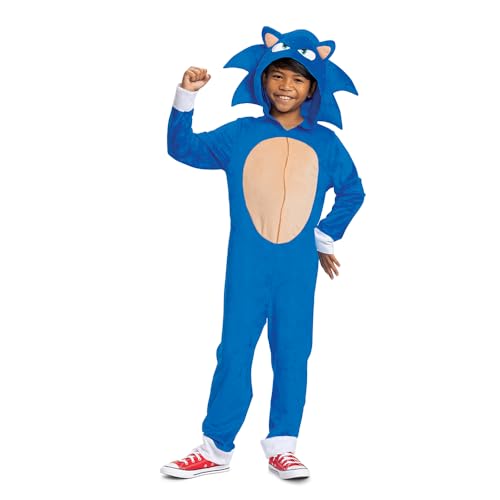 Disguise Sonic the Hedgehog Kostüm, Offizielles Sonic Movie Kostüm und Kopfbedeckung, Kinder Größe L (10-12) von Disguise