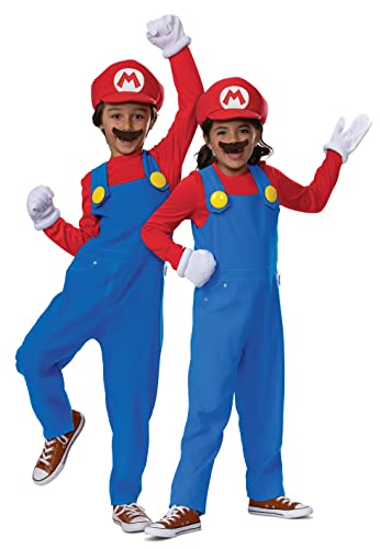 Disguise Super Mario 2W1 rote Kostüme, Karnevalskostüme Verkleidung Mario 109-126 cm 4-6 Jahre alt von Disguise