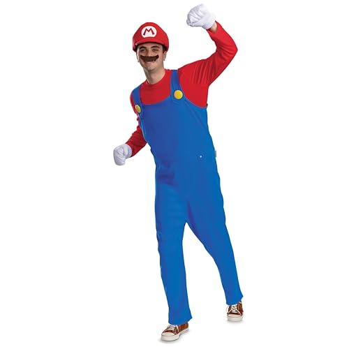 Disguise Super Mario Bros Premium Mario Kostüm für Erwachsene, Mario, Adult Large/XL von Disguise