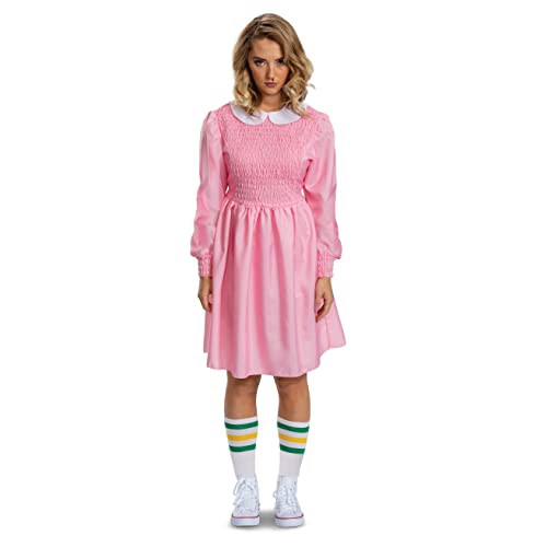 Disguise Women's Stranger Things Deluxe Pink Dress Eleven Fancy Dress Costume Medium von Disguise