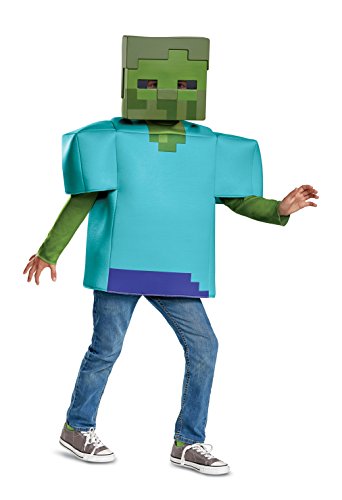 Disguise Zombie Minecraft Classic Child Costume, Green, Large/(10-12) von Disguise