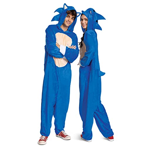 Disguise Offizielles Sonic Kostüm Erwachsene Sonic The Hedgehog Kostüm Costume Onesie Overall Faschingskostum Karneval Geburstag Herren Damen Größ XL von Disguise