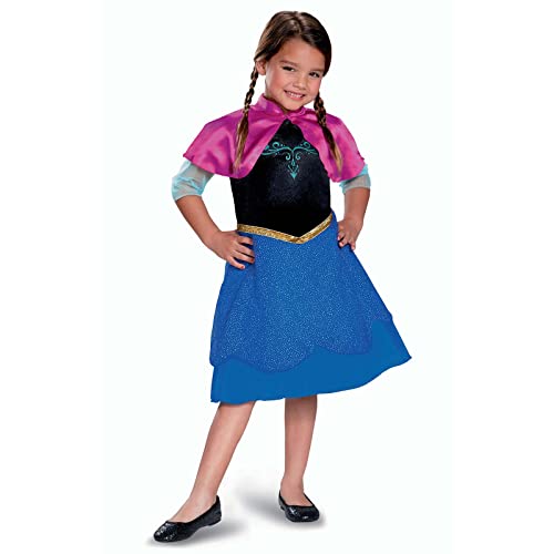 Disney Offizielle Eiskönigin Travelling Anna Standard Kostüm Kinder, Prinzessin Dress Up für Mädchen, Größe S von Disguise