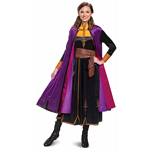 Disney Offizielles Classic Frozen 2 Anna Kostum Damen, Weihnachten Halloween Karneval Eiskonigin Kleid Prinzessin Kostum Erwachsene, Größe M von Disguise