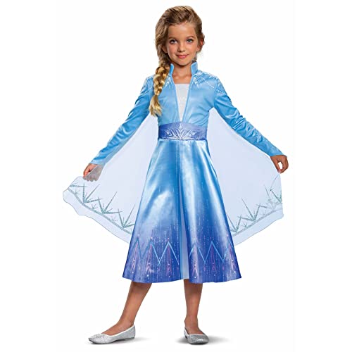 Disney Offizielles Deluxe Prinzessin Elsa Kostüm Mädchen Elsa Kleid Eiskönigin Faschingskostüme Kinder S von Disguise