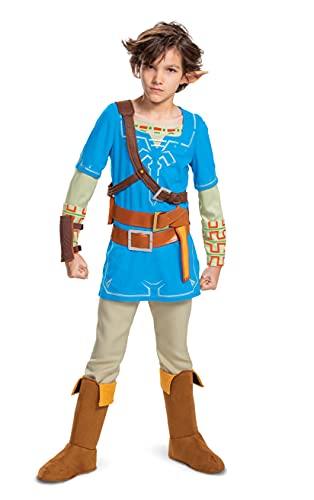 Link Prestige Costume for Kids, Zelda Breath of The Wild, Size Large (10-12) von Disguise