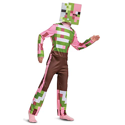 Minecraft Kostüm Zombie-Schweine-Outfit für Kinder, Halloween-Minecraft-Kostüme, klassische Größe L (10–12), mehrfarbig von Disguise