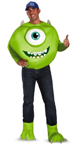 Monsters Inc Deluxe Mike-Kostüm, Übergröße, grün/weiß/blau, XXL (50-52) von Disguise