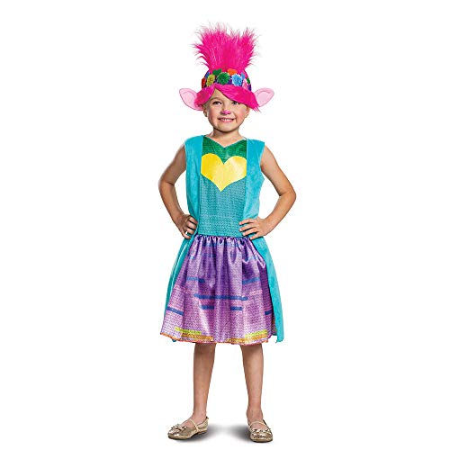 Poppy Rainbow Deluxe Costume for Kids with Headpiece, Trolls World Tour, Size Extra Small (3T-4T) von Disguise