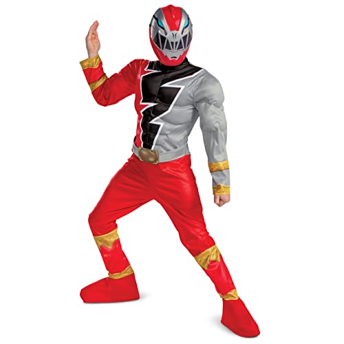 Red Ranger Costume for Kids, Official Deluxe Dino Fury Power Ranger Costume, Child Size Extra Small (3T-4T) von Disguise