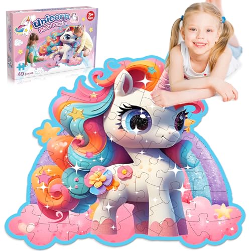 Dislocati Einhorn Bodenpuzzle für Mädchen, Mädchen Puzzle ab 3-9 Mädchen/Einhorn Geschenke für Mädchen (Unicorn) von Dislocati