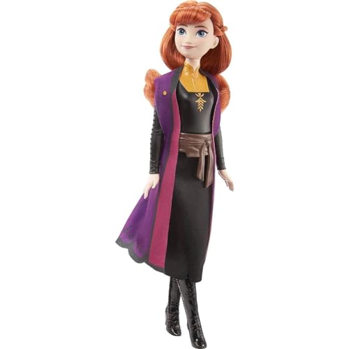 Mattel DISNEY Die Eiskönigin 2 Anna-Modepuppe - beweglich, Reiseoutfit, abnehmbarer Umhang, kämmbare Haare, für Kinder, alle Puppen separat erhältlich, HLW50 von Mattel