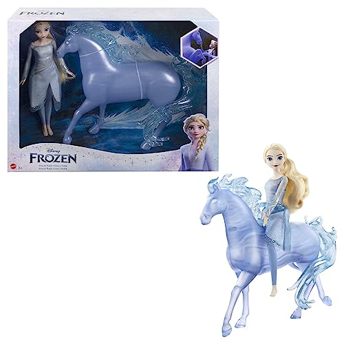 Mattel DISNEY Die Eiskönigin Elsa und Nokk - Bewegliche Elsa-Puppe, majestätische Wasserfigur Nokk, inspiriert vom Zweiten Teil, für Kinder ab 3 Jahren, HLW58 von Mattel