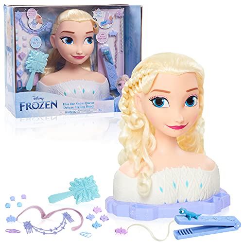 Just Play Disney Die Eiskönigin 2 Deluxe-Frisierkopf ELSA mit Zubehör, 17-teilig, Kinderspielzeug ab 3 Jahren von Disney Frozen