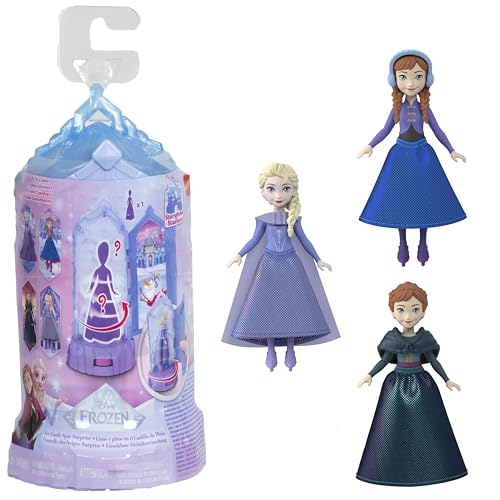 Mattel Disney Die Eiskönigin Kleine Überraschungspuppen und Miniaturschloss-Spielsets, Eisschloss-Drehüberraschung aus den Filmen (Stile können abweichen), JCR90, [Mehrfarbig] von Mattel