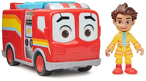 Disney Junior Firebuds, BO und Flash, Actionfigur und Feuerwehrauto Spielzeug mit interaktiver Augenbewegung, Spielzeug für Mädchen und Kinder ab 3 Jahren von DC Comics