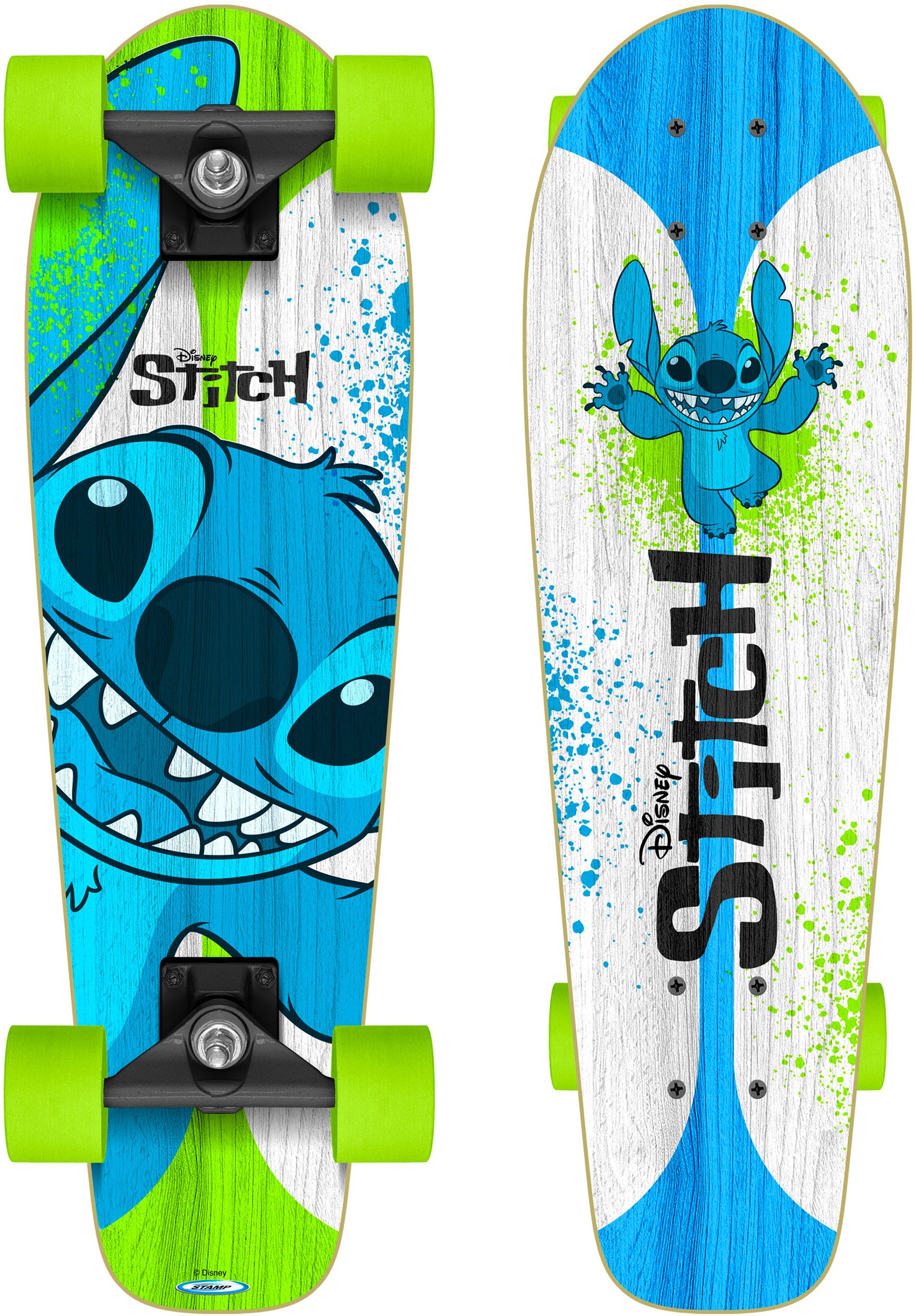 Stamp Stitch Crusier Skateboard, Blau/Weiß von Disney Lilo & Stitch