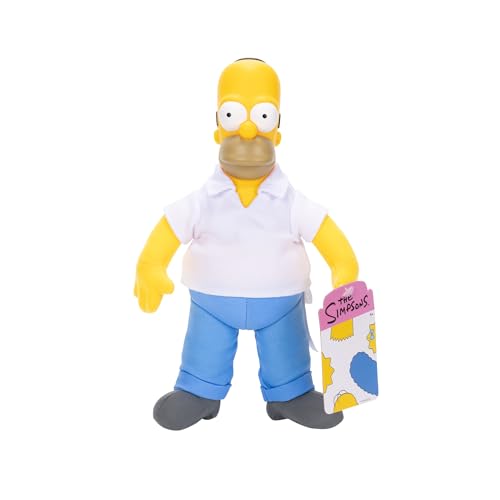 Der Simpsons-Homer-Plüsch, 25 cm, offiziell lizenziert, weicher Plüsch-Homer mit geformtem Kopf, sehr detailliertes und ausdrucksstarkes Design, sammeln Sie die gesamte Simpsons-Familie von Jakks Pacific